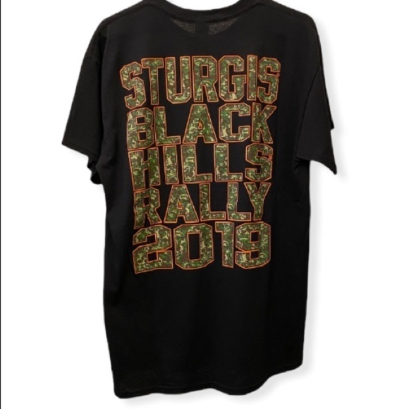 STURGIS NWT 2019 T Shirt Black Hills Motorcycle 79th Rally Sz Large New W/Tags - Picture 2 of 4